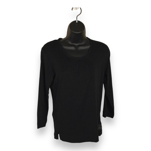 MEDIUM ETHYL CORPORATION BLACK TOP PIMA COTTON CASUAL - Picture 1 of 11